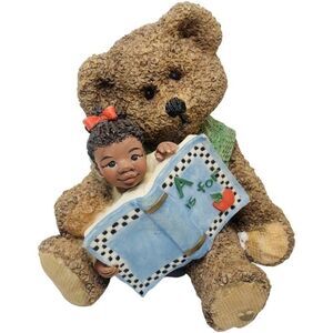 Vintage Sarah’s Attic African American Girl Teddy Bear  Story Hour 6658 Rare